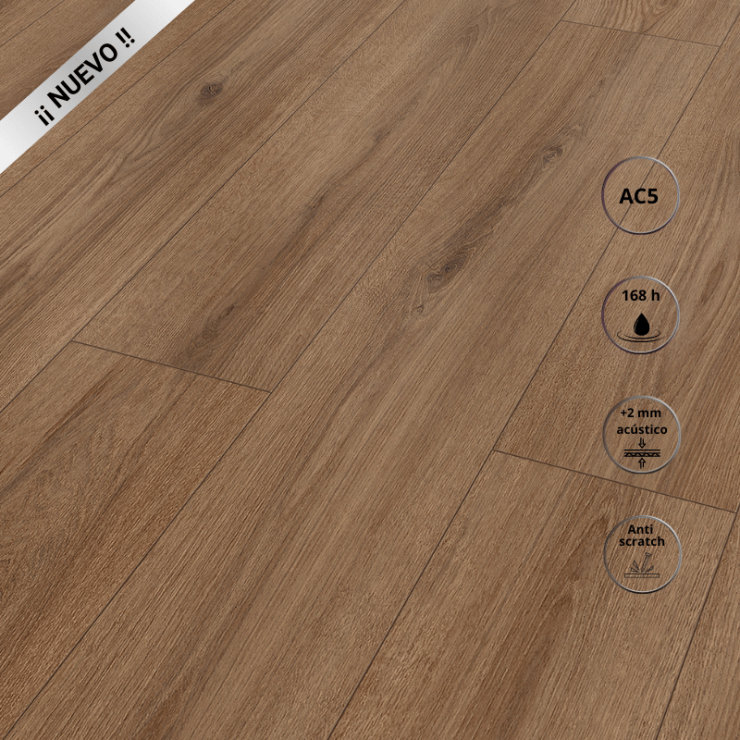 Perspectiva del suelo laminado modelo Brown de la colección Uberwood de Classen